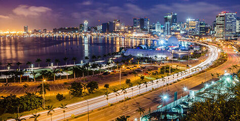 High Angle View Of Illuminated City At Night
